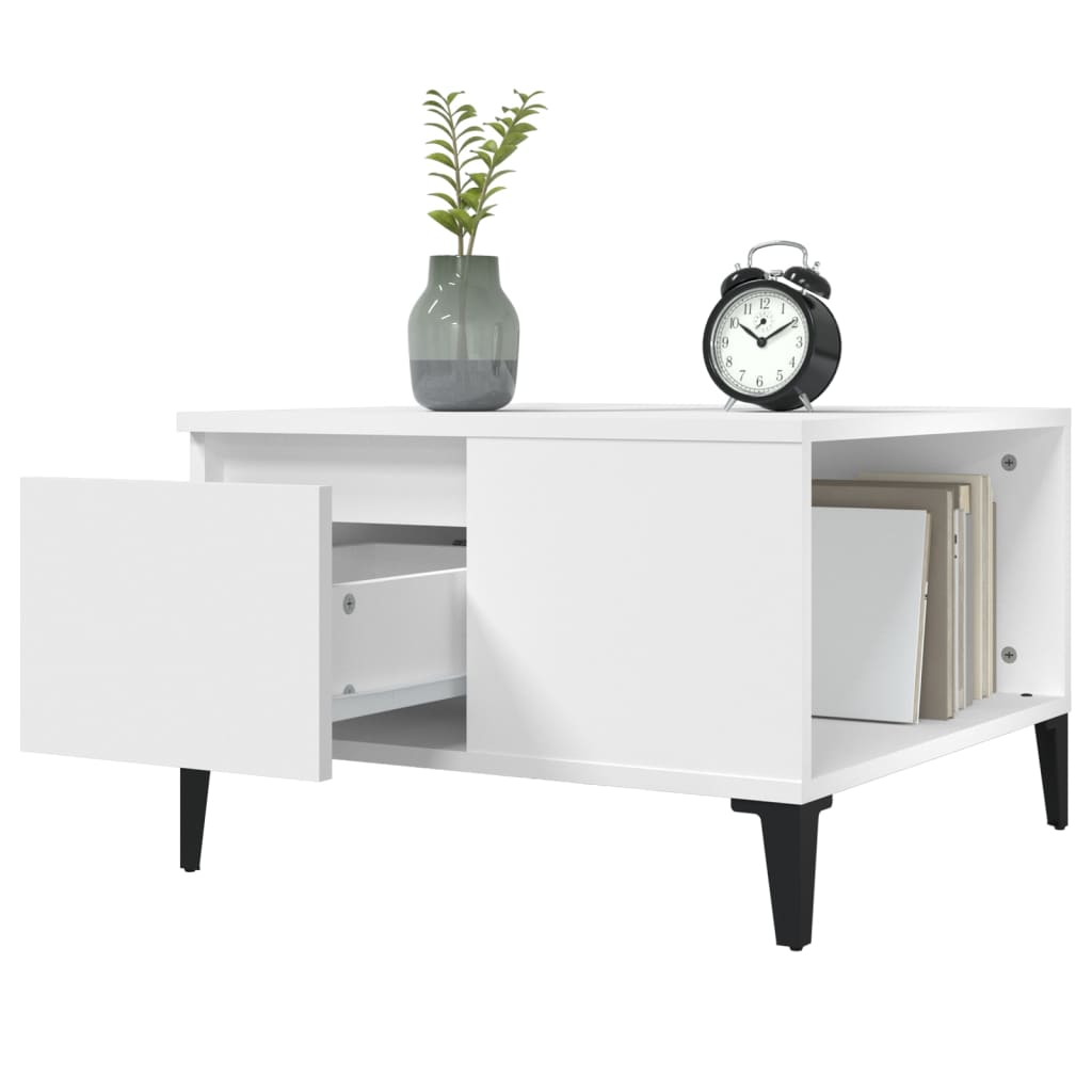 Table basse blanc 55x55x36,5 cm bois d'ingénierie - XIOS