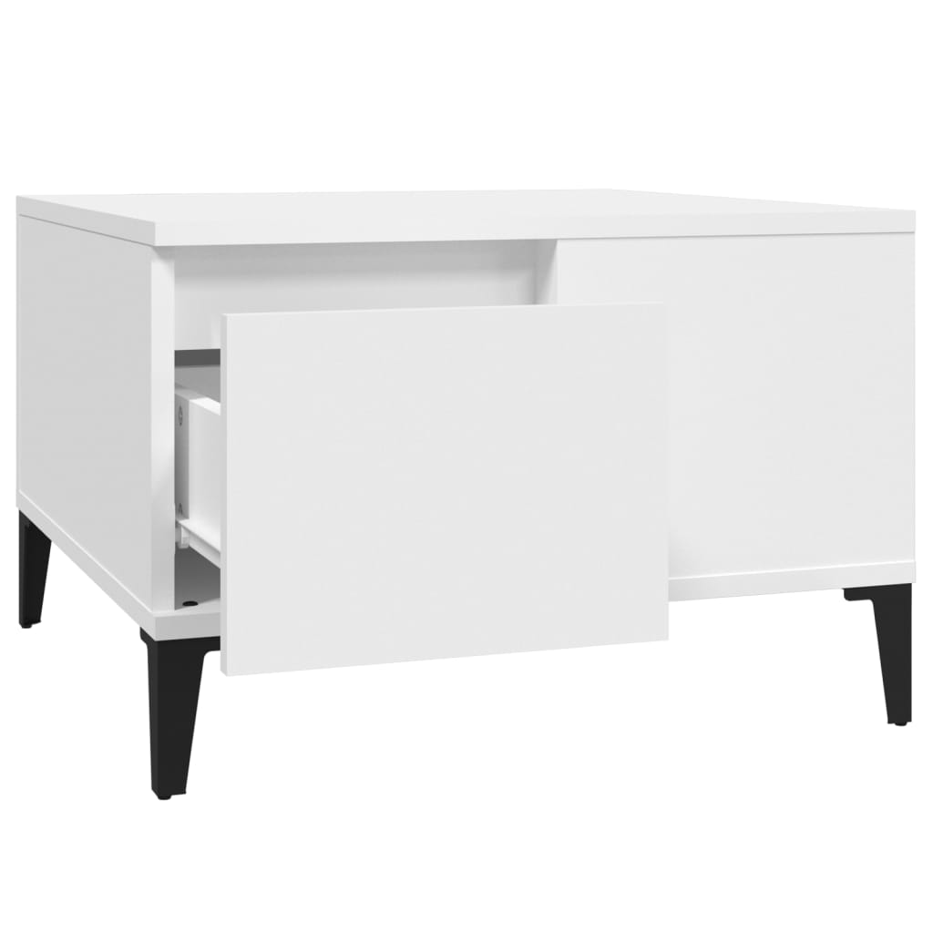 Table basse blanc 55x55x36,5 cm bois d'ingénierie - XIOS