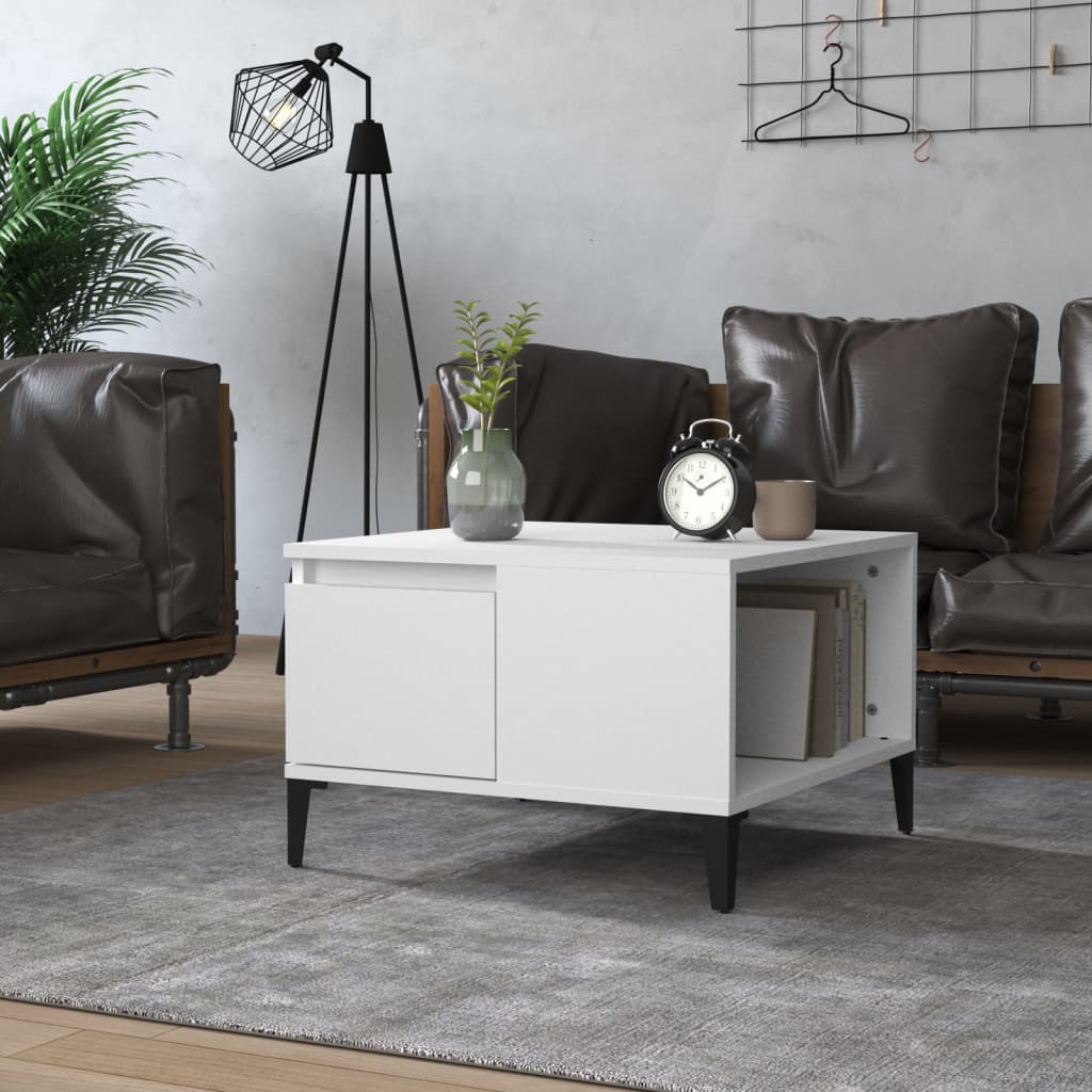 Table basse blanc 55x55x36,5 cm bois d'ingénierie - XIOS