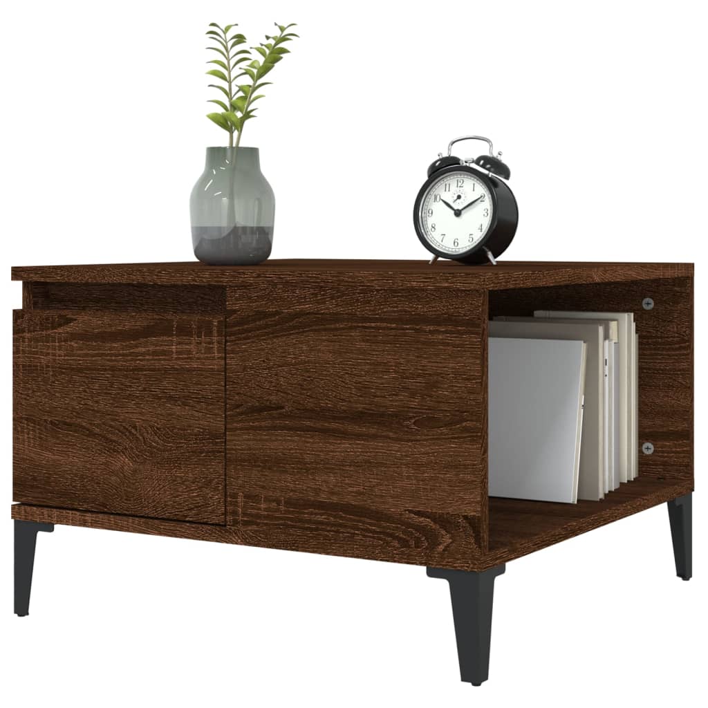 Table basse chêne marron 55x55x36,5 cm bois d'ingénierie - XIOS