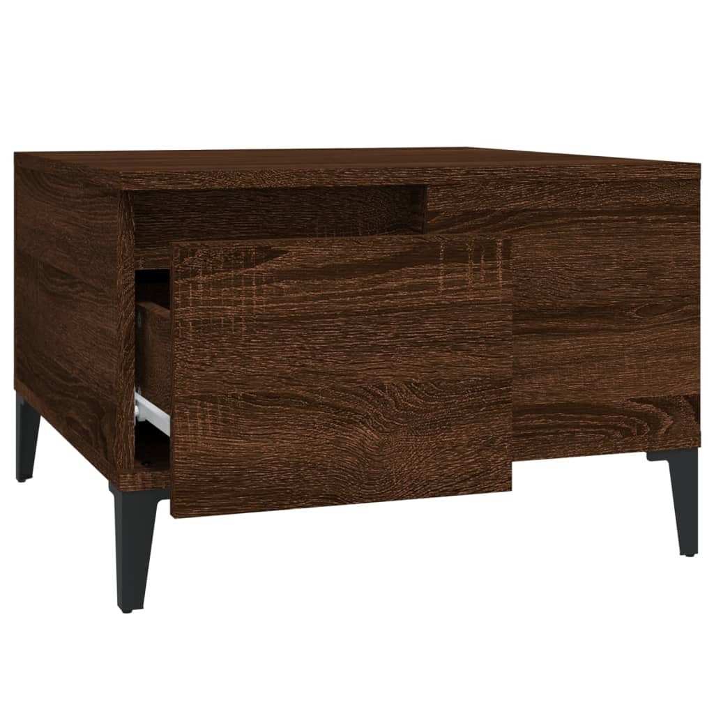 Table basse chêne marron 55x55x36,5 cm bois d'ingénierie - XIOS