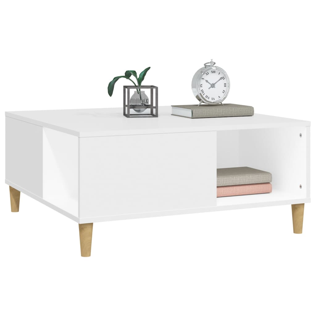 Table basse blanc 80x80x36,5 cm bois d'ingénierie - XIOS