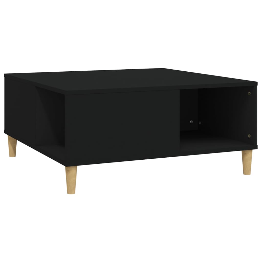 Table basse noir 80x80x36,5 cm bois d'ingénierie - XIOS