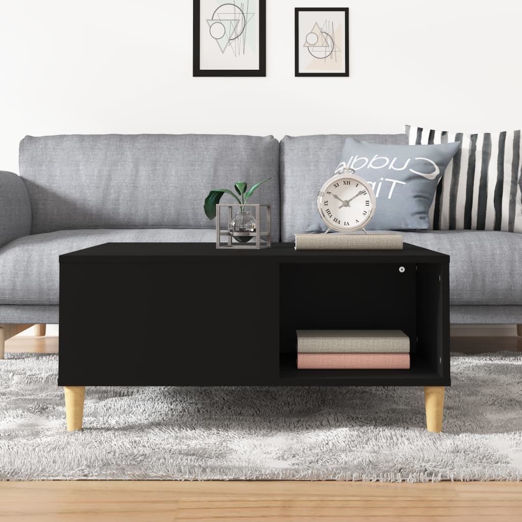 Table basse noir 80x80x36,5 cm bois d'ingénierie - XIOS