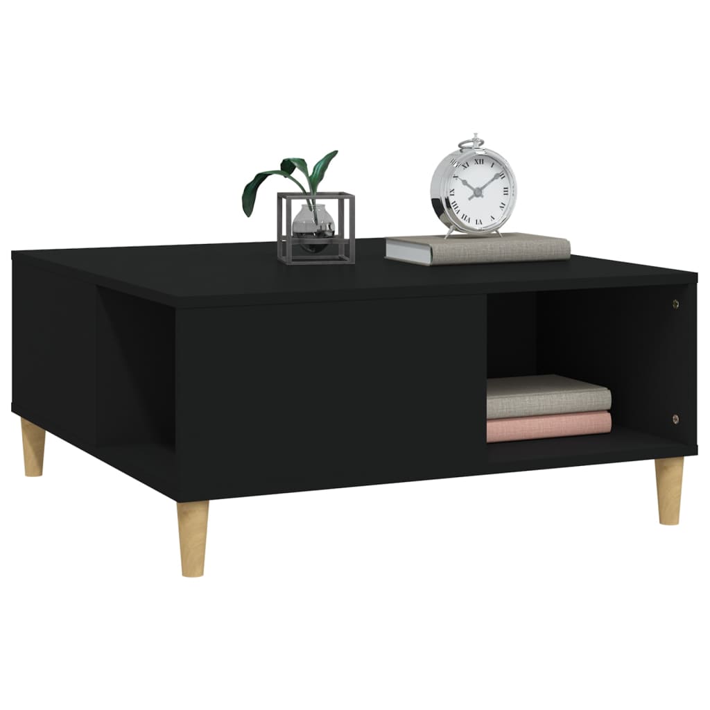 Table basse noir 80x80x36,5 cm bois d'ingénierie - XIOS