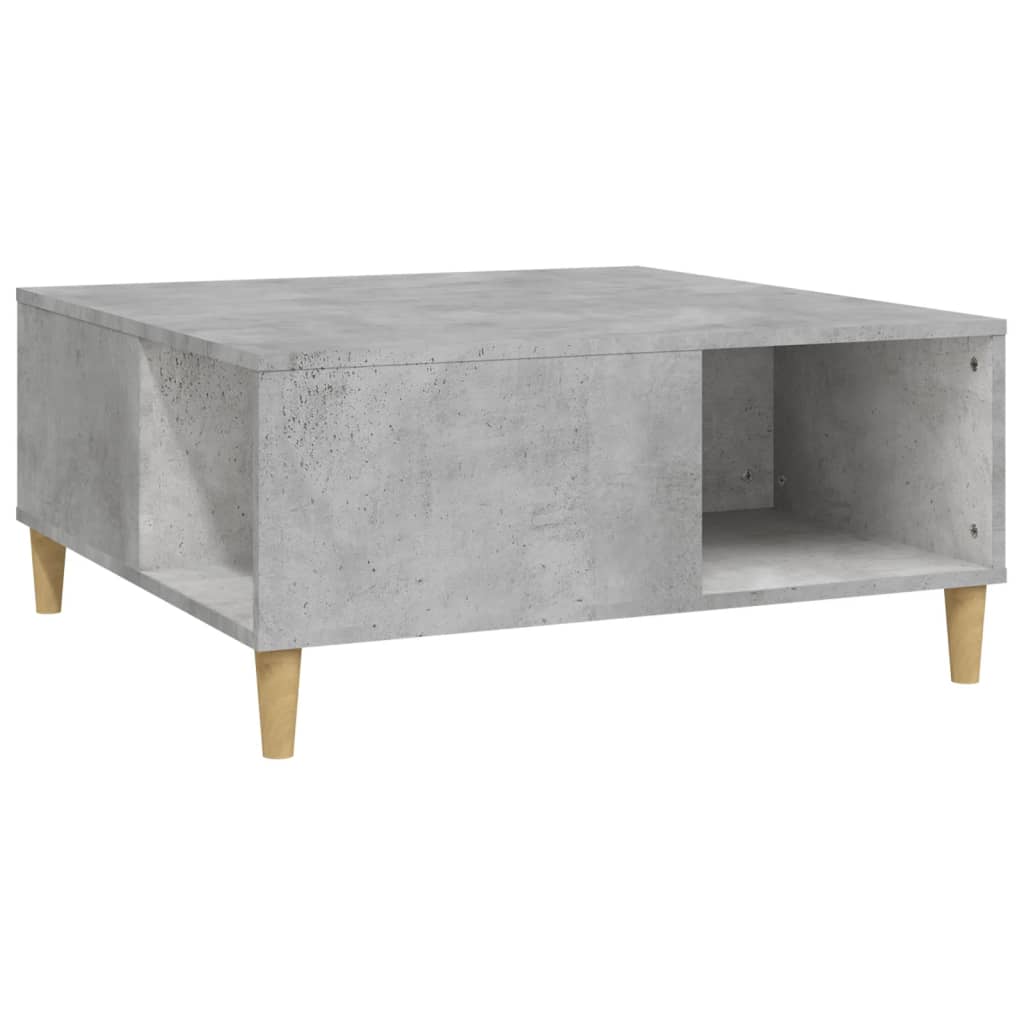 Table basse gris béton 80x80x36,5 cm bois d'ingénierie - XIOS