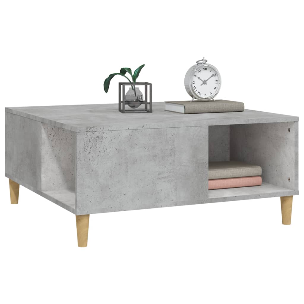 Table basse gris béton 80x80x36,5 cm bois d'ingénierie - XIOS