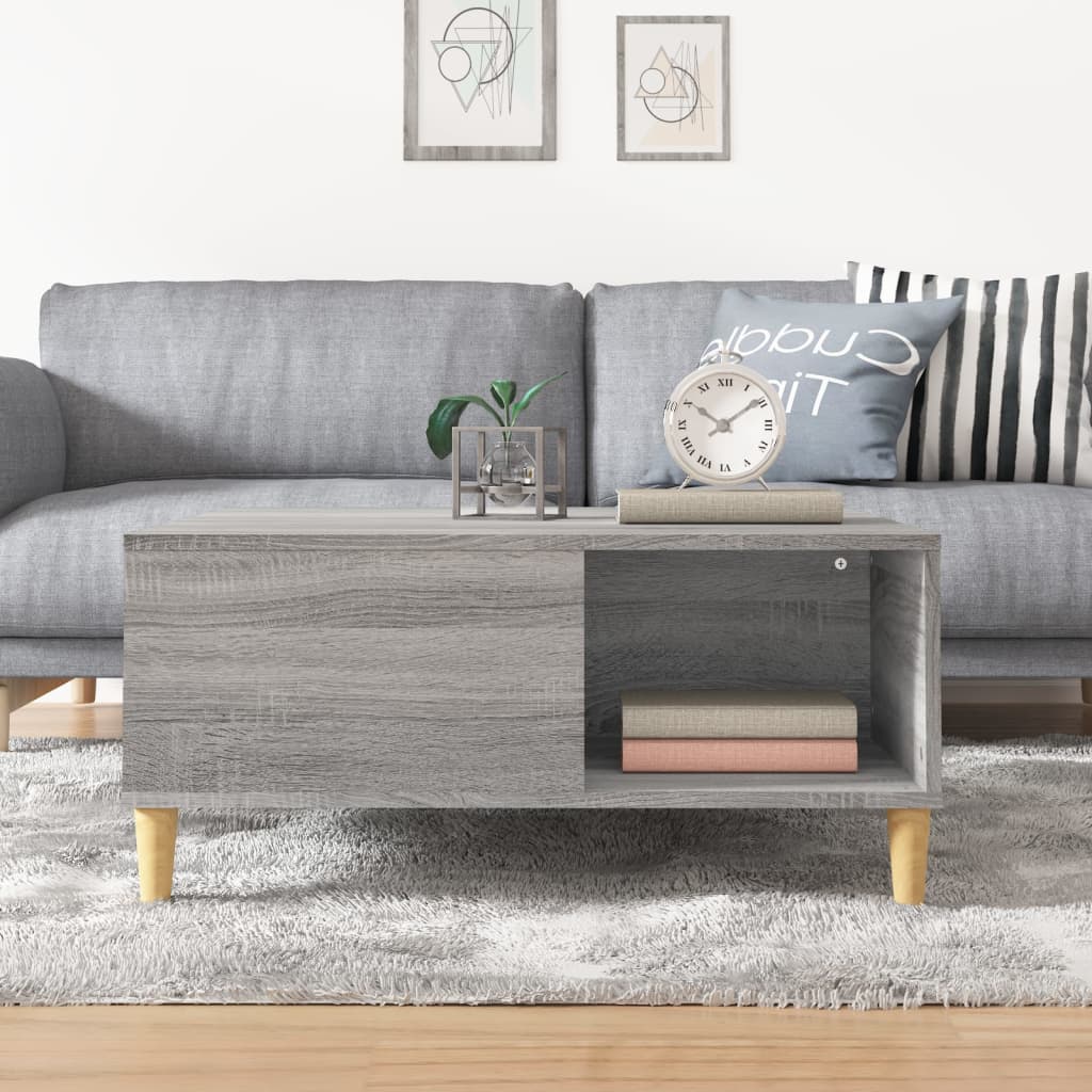 Table basse sonoma gris 80x80x36,5 cm bois d'ingénierie - XIOS