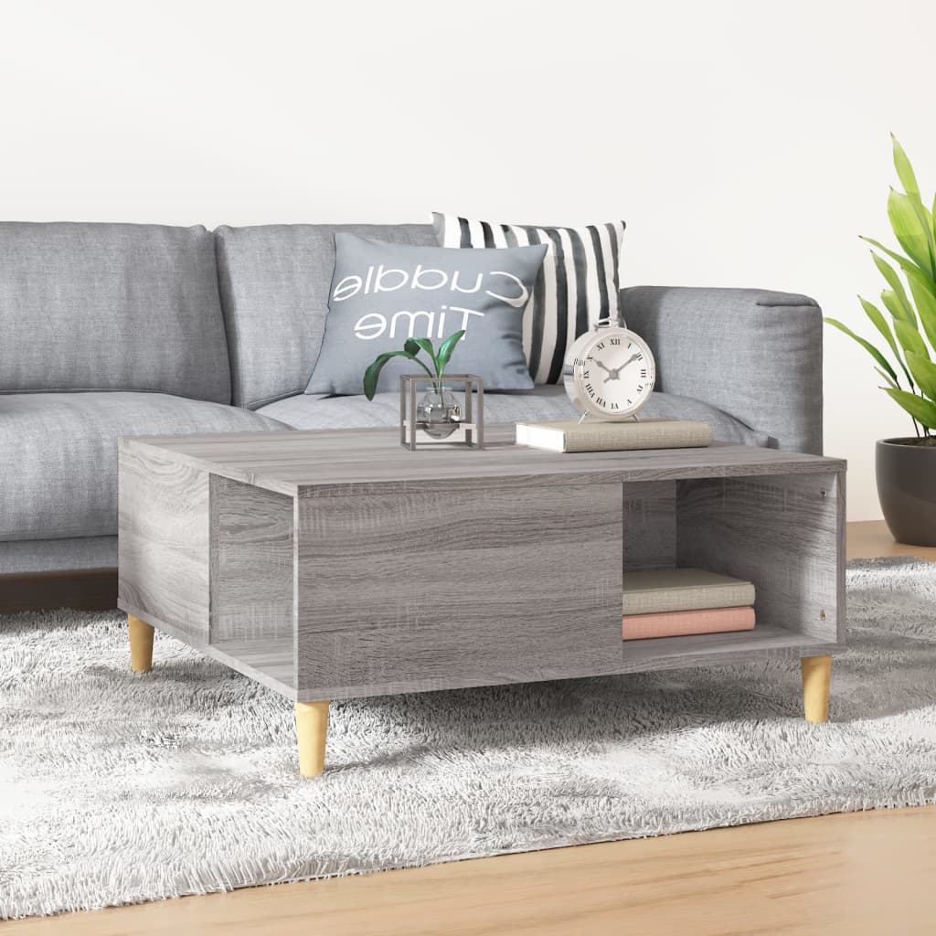Table basse sonoma gris 80x80x36,5 cm bois d'ingénierie - XIOS