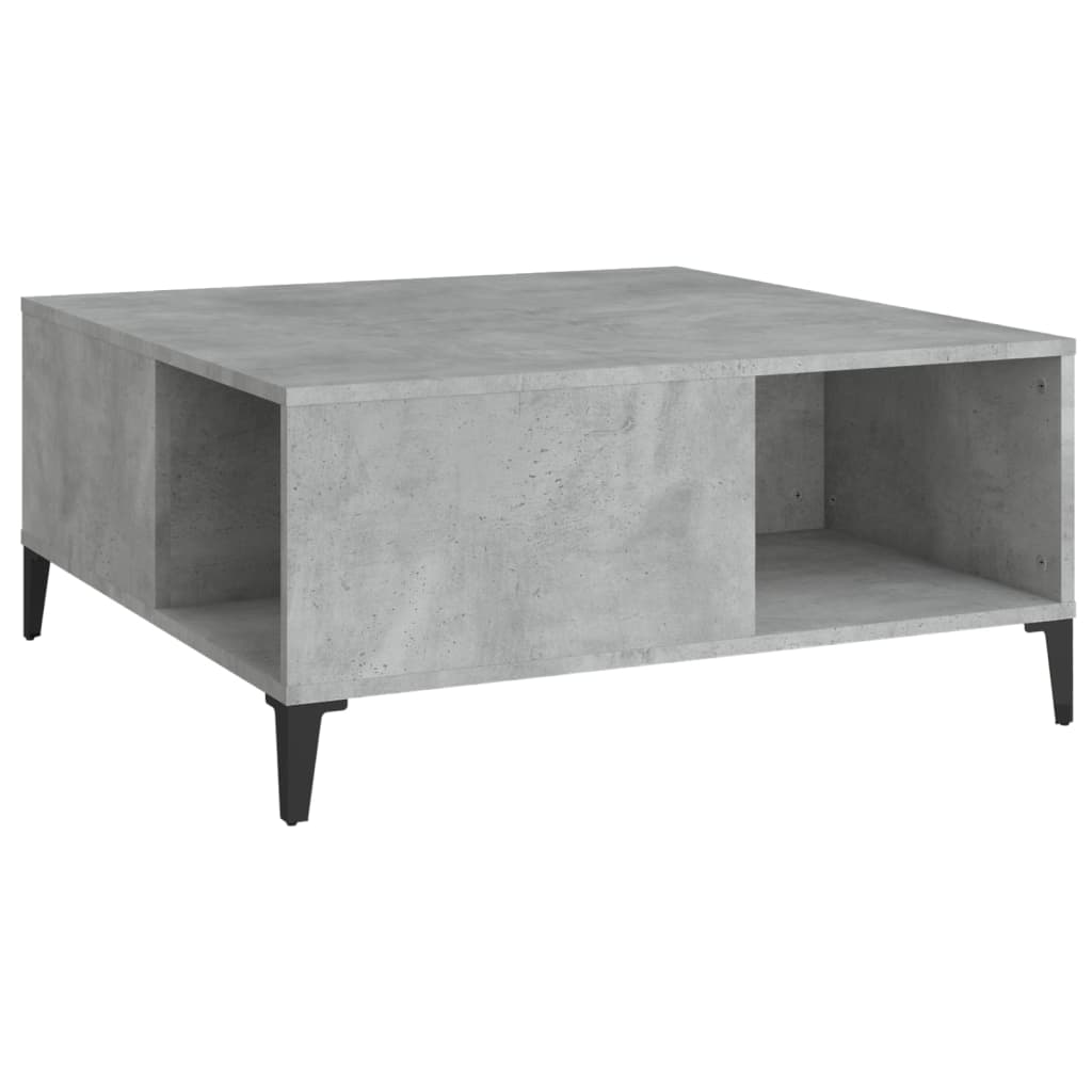 Table basse gris béton 80x80x36,5 cm bois d'ingénierie XIOS