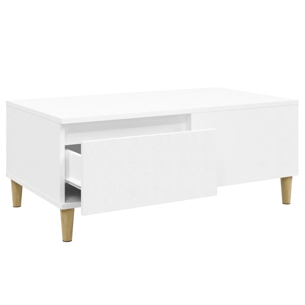 Table basse Blanc 90x50x36,5 cm Bois d'ingénierie - XIOS