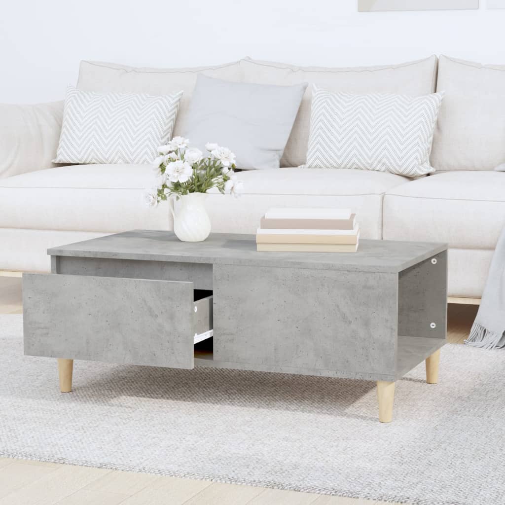 Table basse Gris béton 90x50x36,5 cm Bois d'ingénierie - XIOS