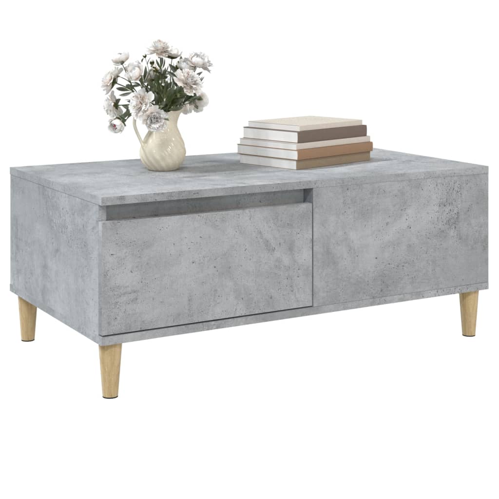 Table basse Gris béton 90x50x36,5 cm Bois d'ingénierie - XIOS