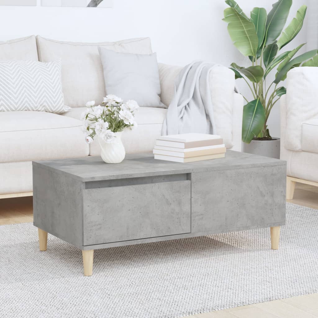 Table basse Gris béton 90x50x36,5 cm Bois d'ingénierie - XIOS