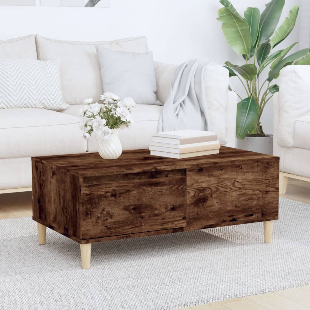 Table basse Chêne fumé 90x50x36,5 cm Bois d'ingénierie - XIOS