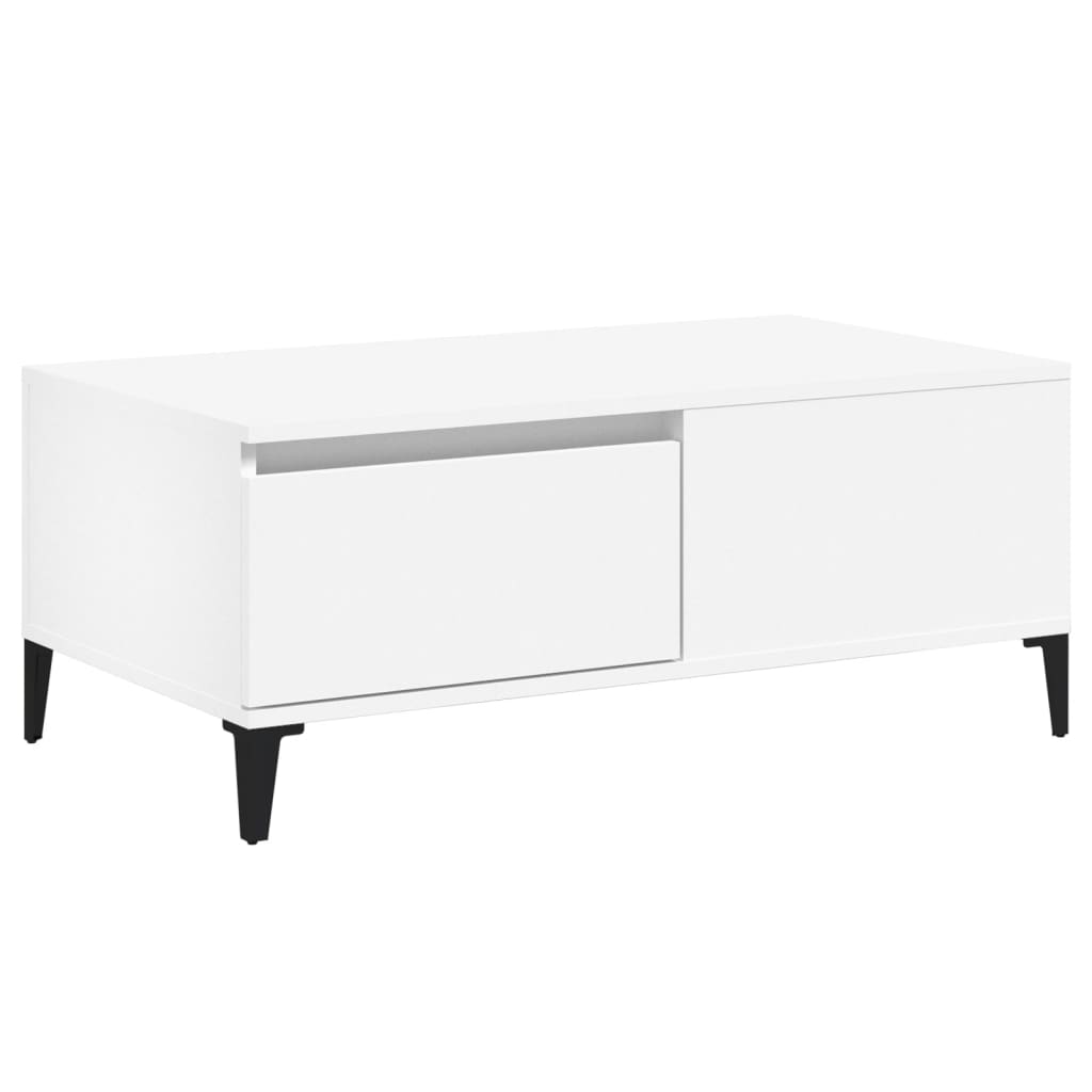 Table basse Blanc 90x50x36,5 cm Bois d'ingénierie - XIOS