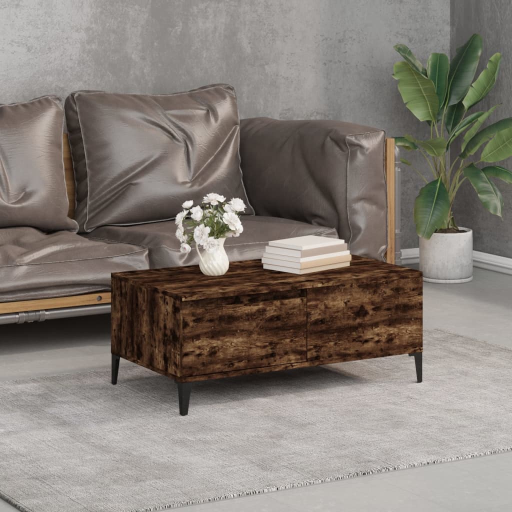Table basse Chêne fumé 90x50x36,5 cm Bois d'ingénierie - XIOS