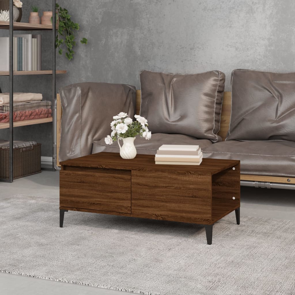 Table basse Chêne marron 90x50x36,5 cm Bois d'ingénierie - XIOS