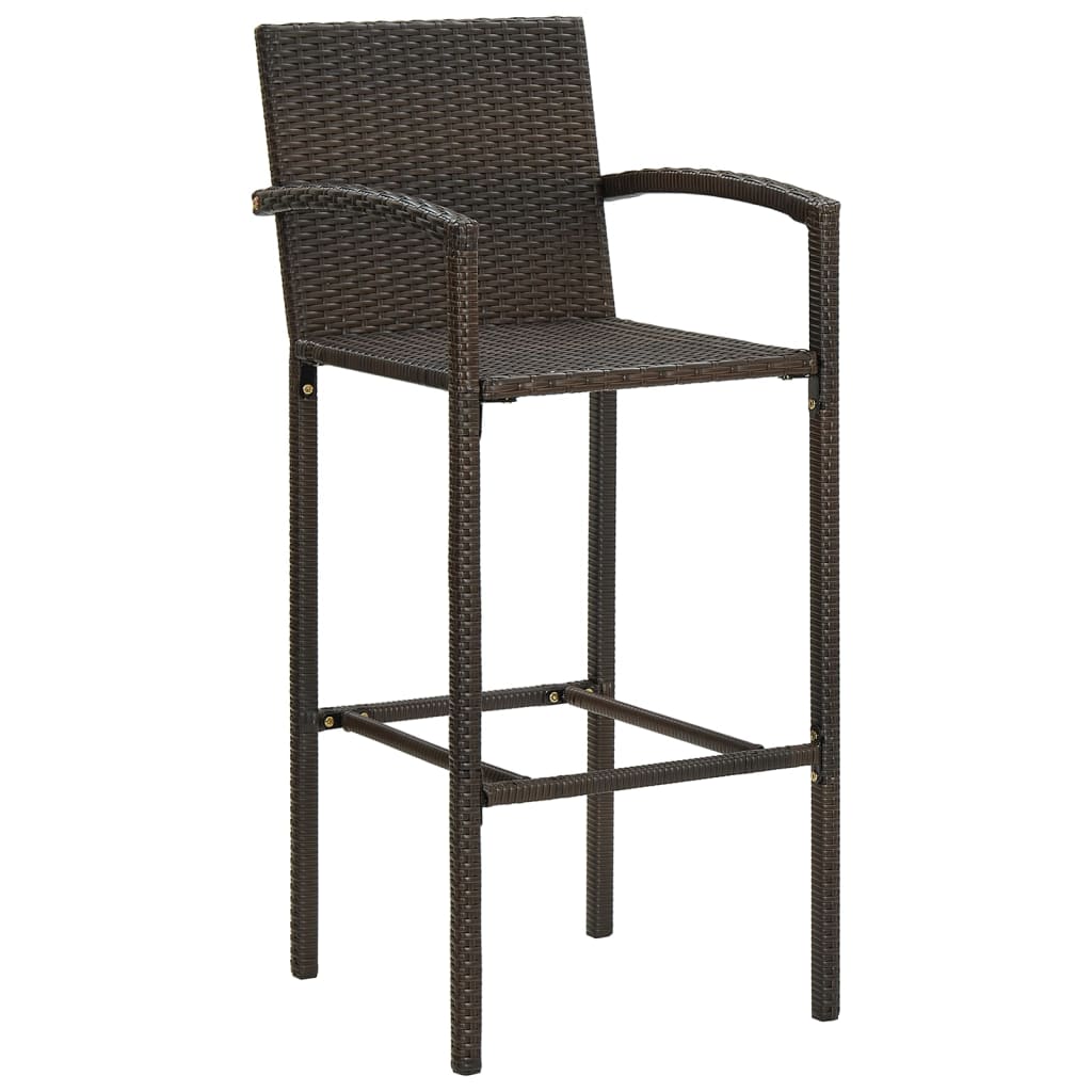 Tabourets de bar lot de 2 marron résine tressée - XIOS