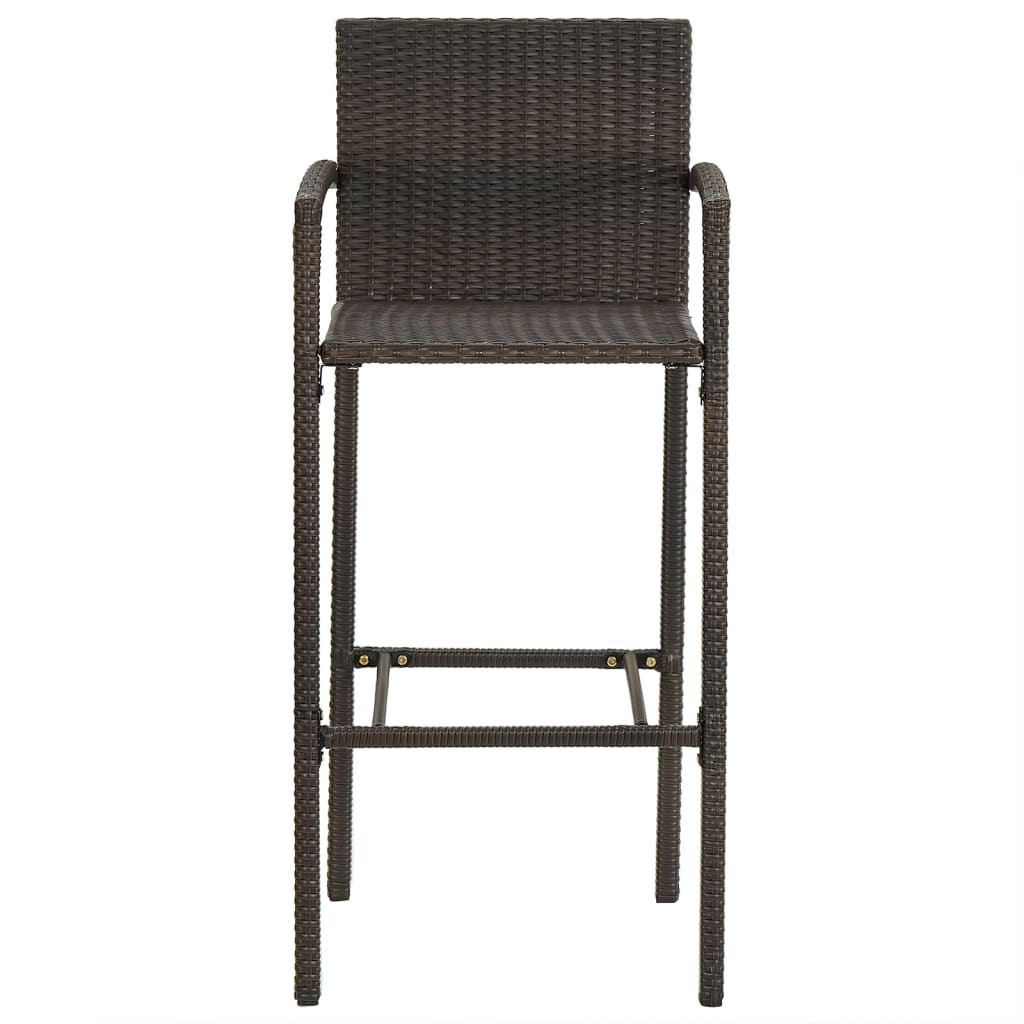 Tabourets de bar lot de 2 marron résine tressée - XIOS