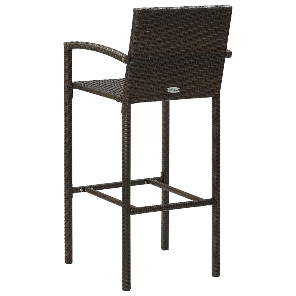 Tabourets de bar lot de 2 marron résine tressée - XIOS