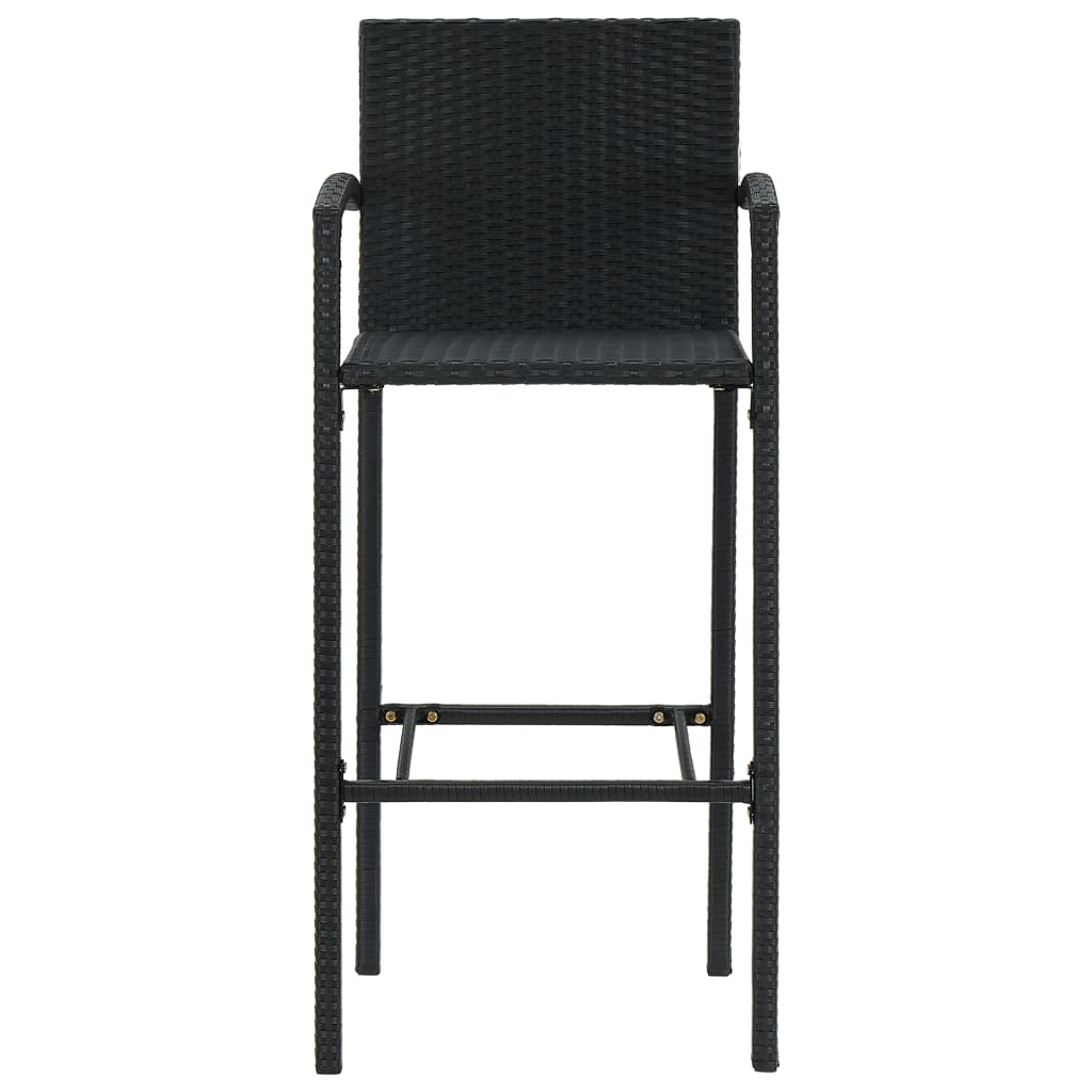 Tabourets de bar lot de 2 noir résine tressée - XIOS