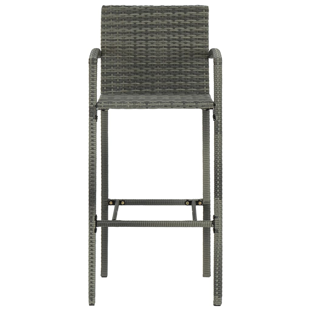 Tabourets de bar lot de 2 gris résine tressée - XIOS
