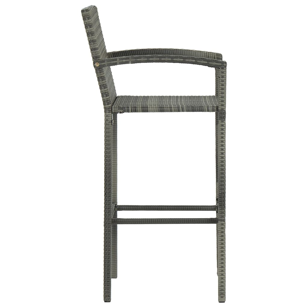 Tabourets de bar lot de 2 gris résine tressée - XIOS