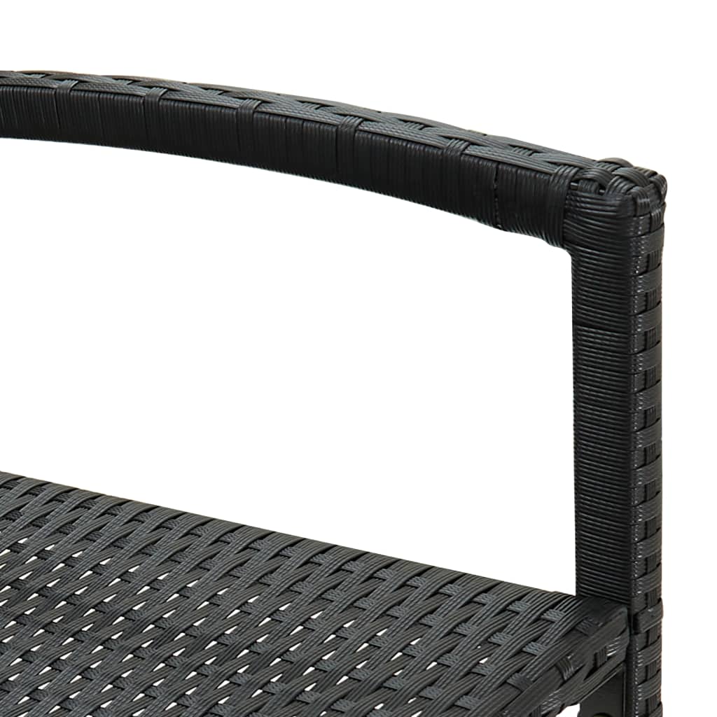 Tabourets de bar lot de 4 noir résine tressée - XIOS
