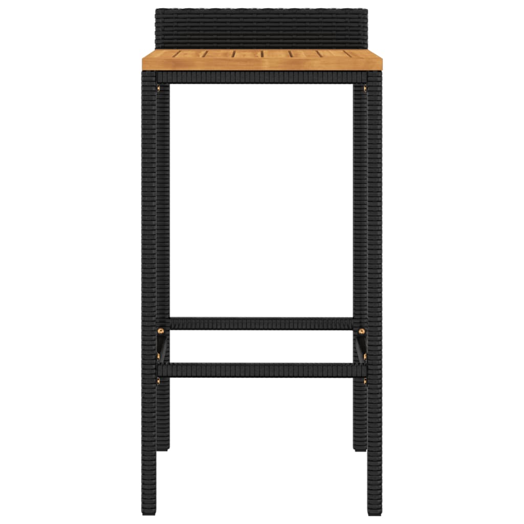 Tabourets de bar lot de 2 noir résine tressée et bois d'acacia - XIOS