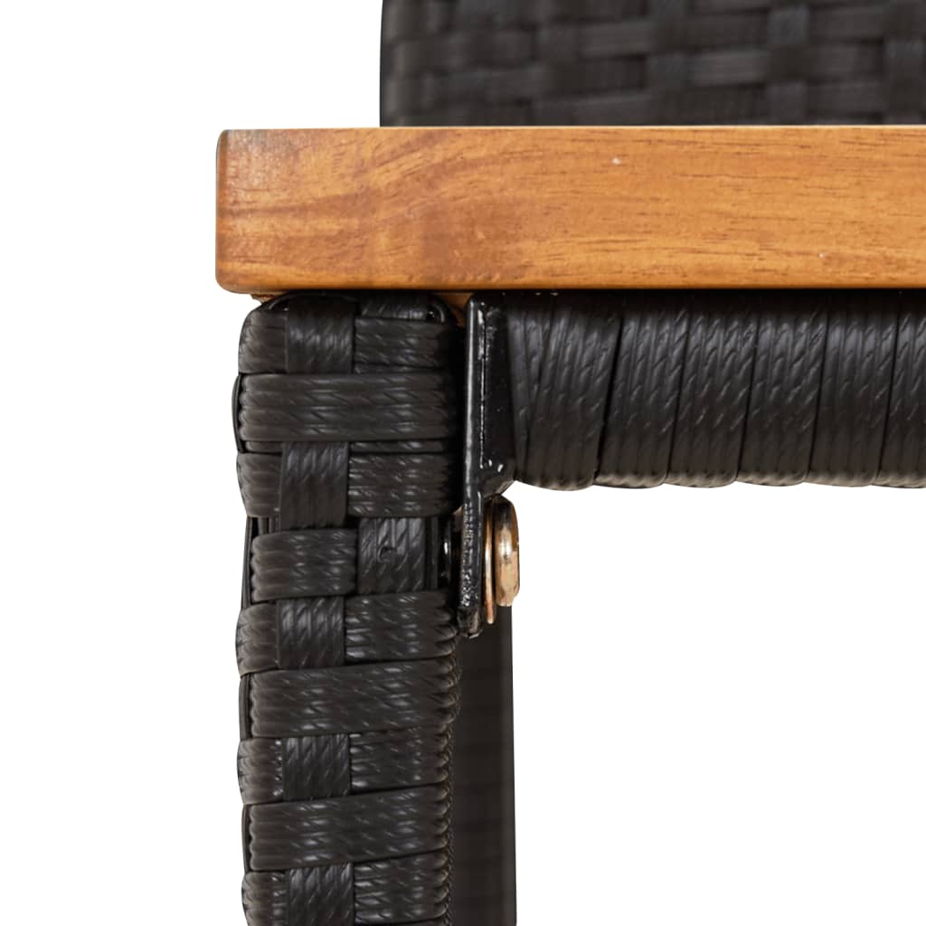 Tabourets de bar lot de 2 noir résine tressée et bois d'acacia - XIOS