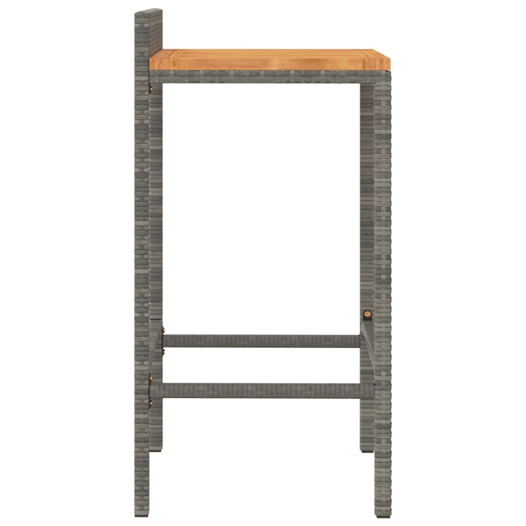 Tabourets de bar lot de 2 gris résine tressée et bois d'acacia - XIOS