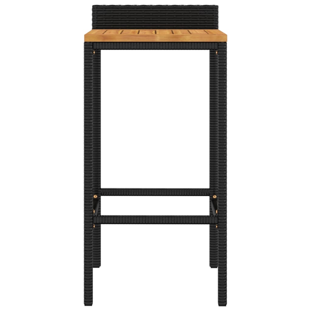 Tabourets de bar lot de 4 noir résine tressée et bois d'acacia - XIOS