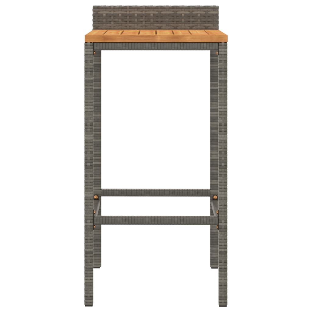 Tabourets de bar lot de 4 gris résine tressée et bois d'acacia - XIOS