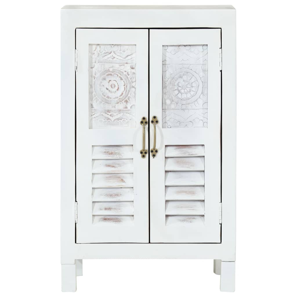 Buffet blanc 55x30x90 cm bois massif d'acacia - XIOS