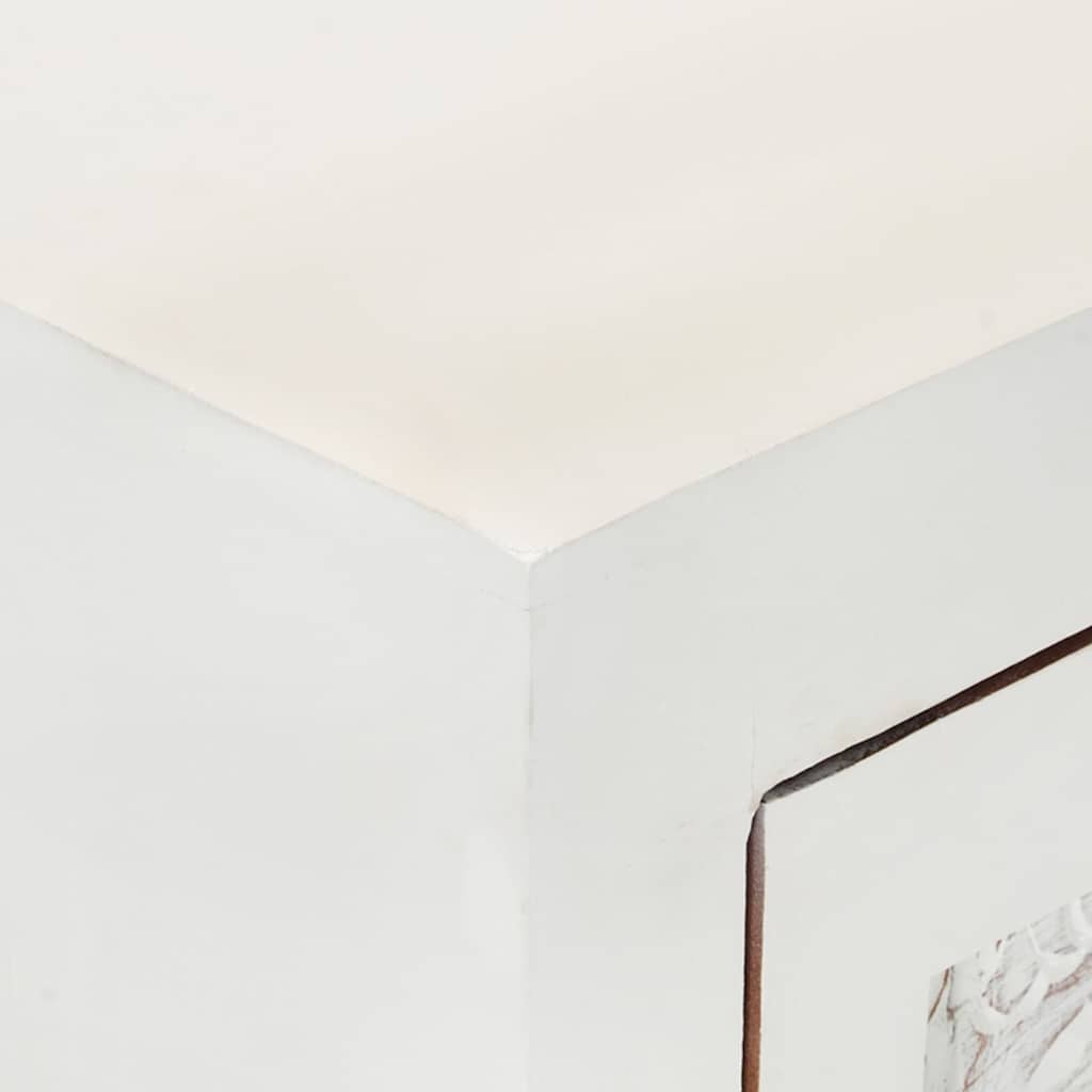 Buffet blanc 55x30x90 cm bois massif d'acacia - XIOS