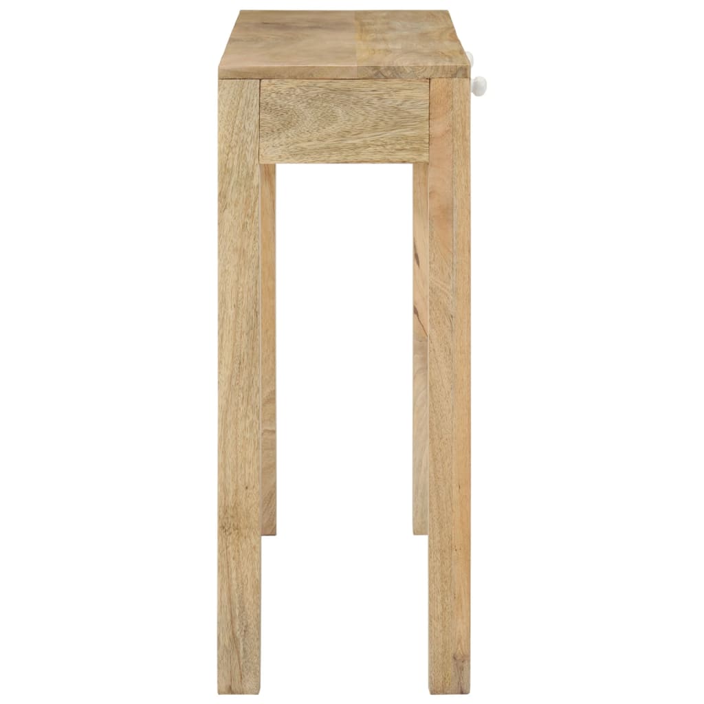 Table console 110x30x75 cm bois de manguier massif blanchi