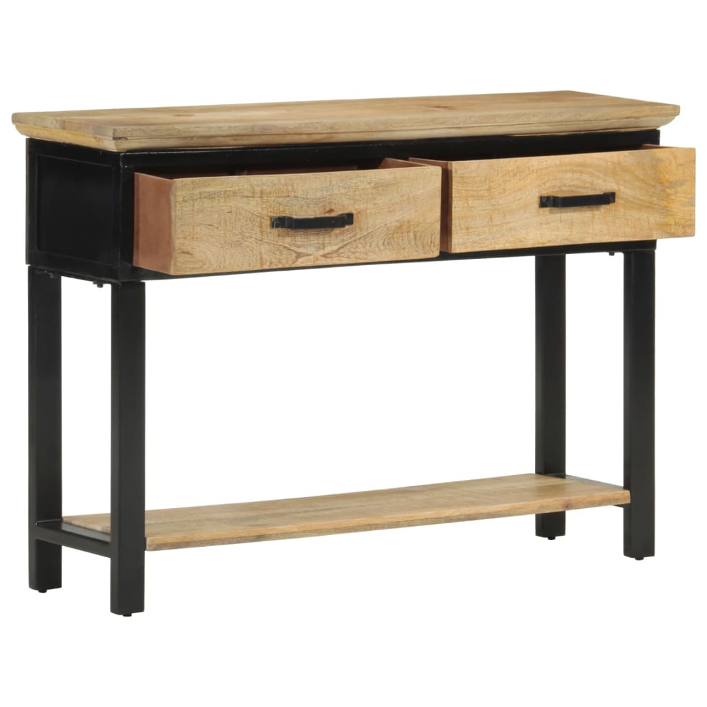 Table console 110x30x75 cm bois de manguier massif brut - XIOS