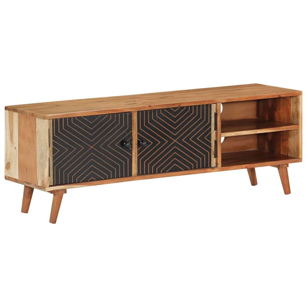 Meuble TV 112x30x40 cm bois d'acacia massif - XIOS