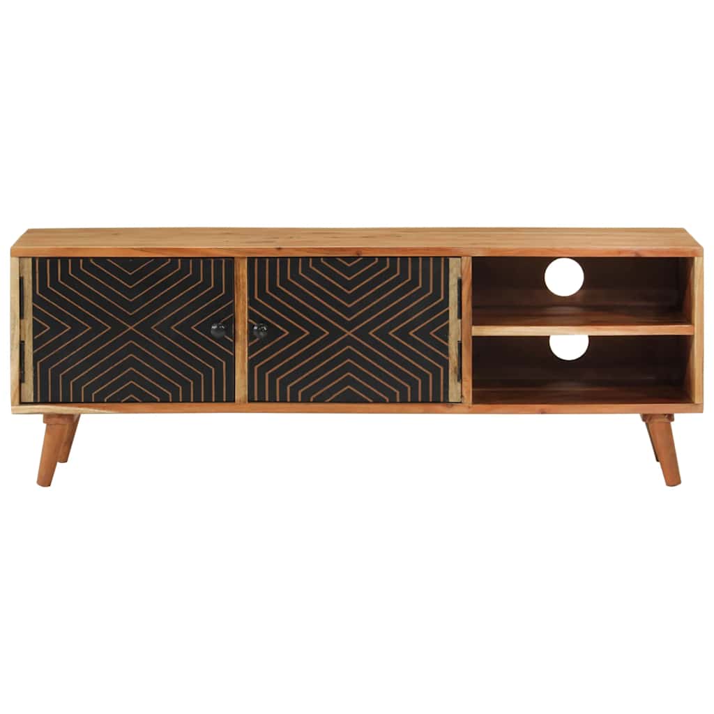 Meuble TV 112x30x40 cm bois d'acacia massif - XIOS