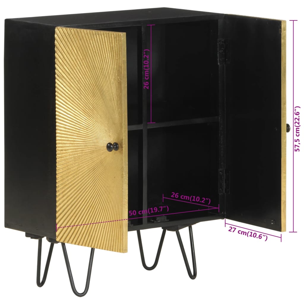 Buffet 55x30x75 cm bois massif de manguier
