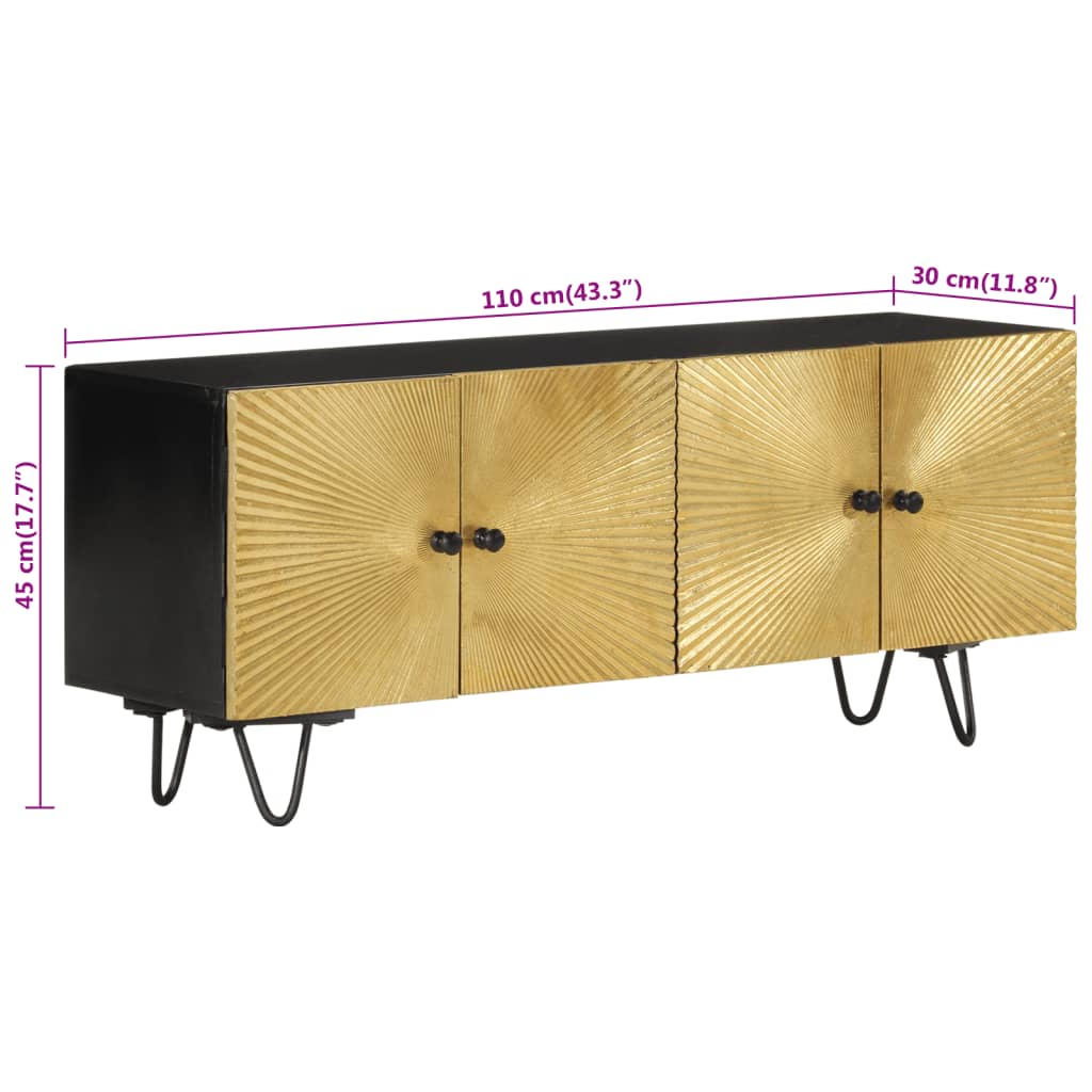 Meuble TV 110x30x45 cm bois massif de manguier - XIOS
