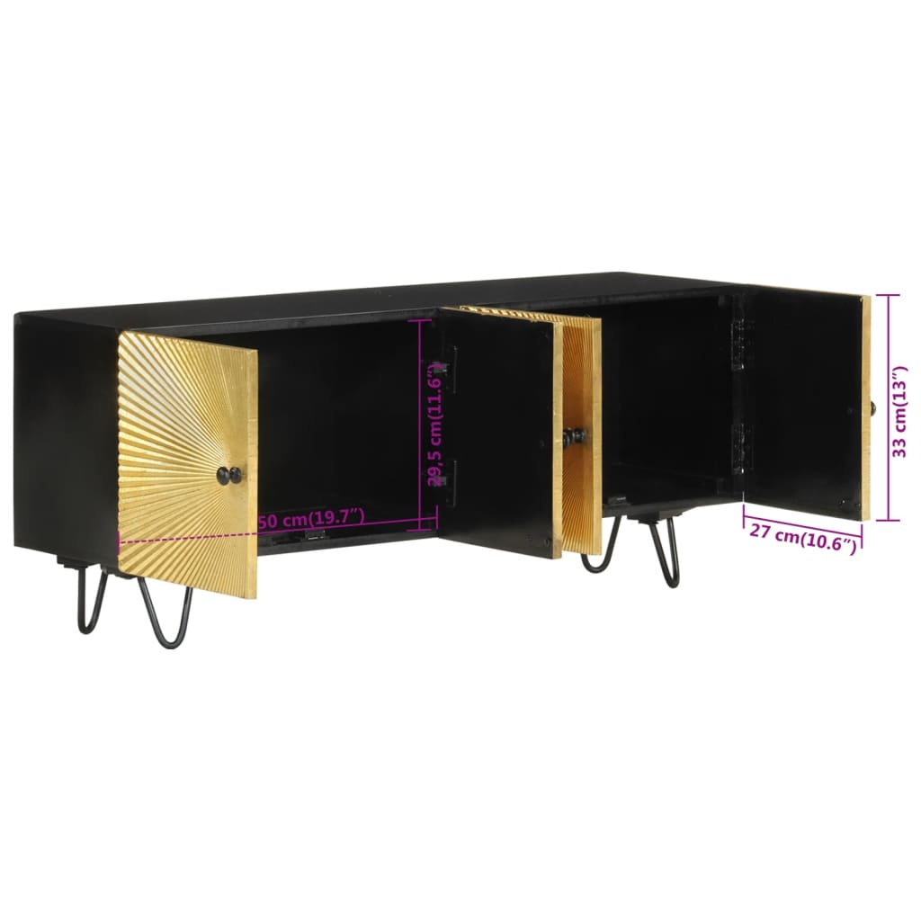Meuble TV 110x30x45 cm bois massif de manguier - XIOS