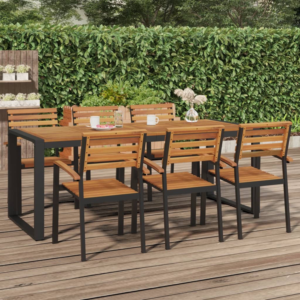 Table de jardin et pieds en forme de U 200x90x75 cm bois acacia Tables de jardin vidaXL