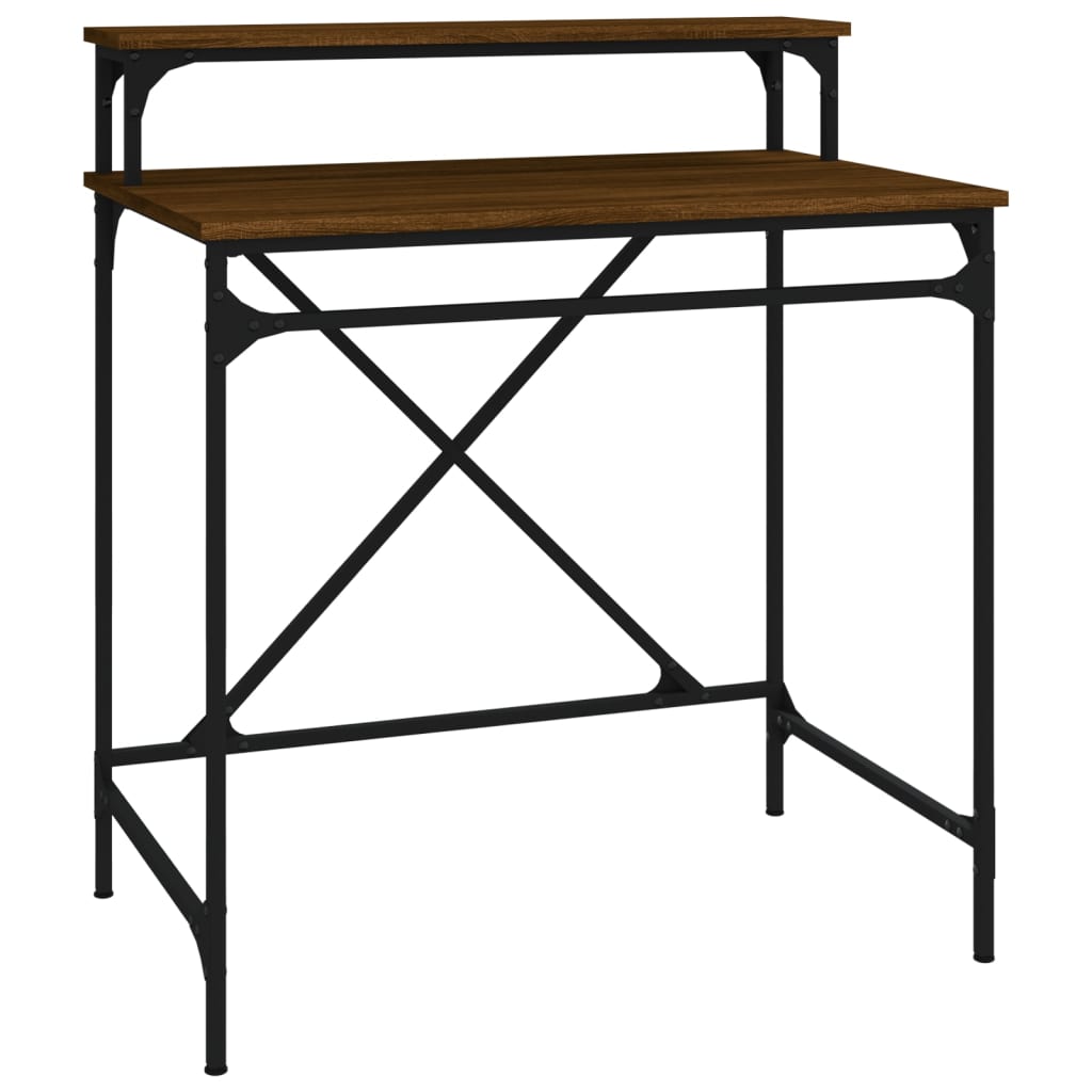 Bureau chêne marron 80x50x90 cm bois d'ingénierie et fer Bureaux vidaXL