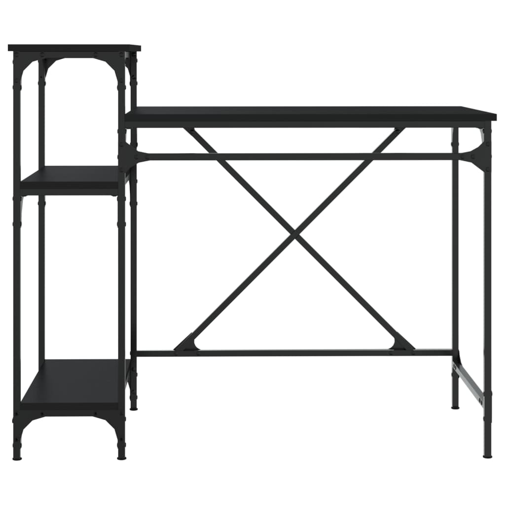 Bureau avec étagères noir 105x50x90 cm bois d'ingénierie et fer Bureaux vidaXL