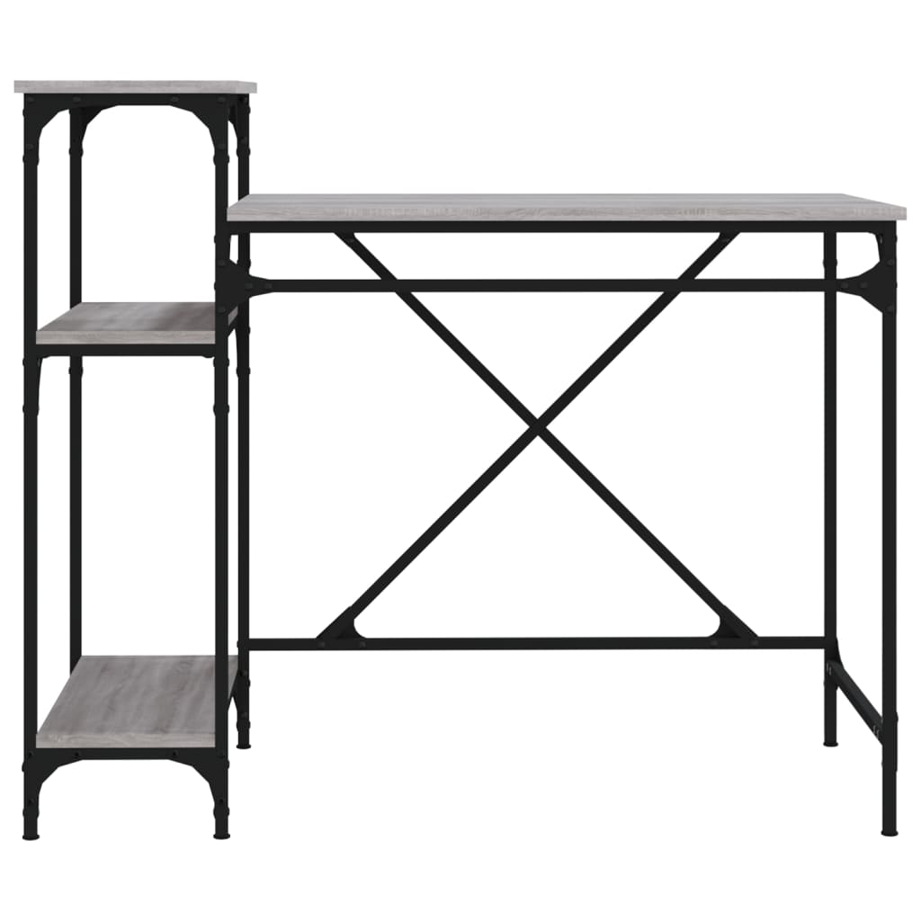 Bureau avec étagères sonoma 105x50x90 cm bois d'ingénierie/fer Bureaux vidaXL