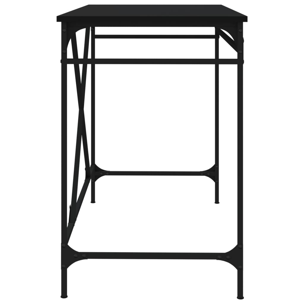 Bureau noir 100x50x75 cm bois d'ingénierie et fer - XIOS