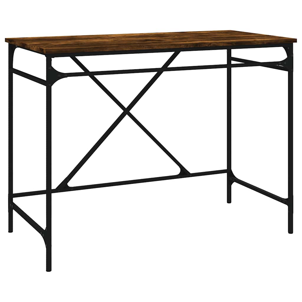Bureau chêne fumé 100x50x75 cm bois d'ingénierie et fer - XIOS