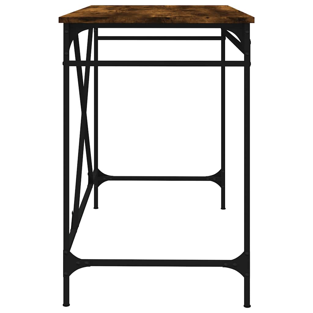 Bureau chêne fumé 100x50x75 cm bois d'ingénierie et fer - XIOS